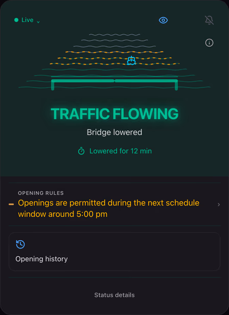 Example of Simple view showing traffic flowing for the Brickell Avenue Bridge